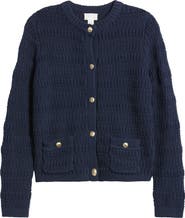 Caslon® Textured Sweater Jacket