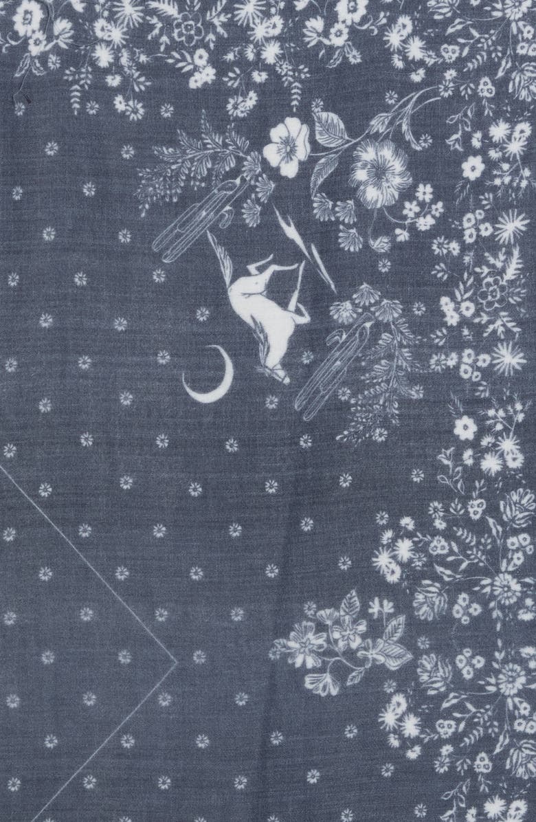 BCBG Western Nights Feather Soft Scarf, Alternate, color, Black White