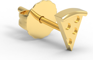 Whit Jewelry 14K Yellow Gold Pizza Stud