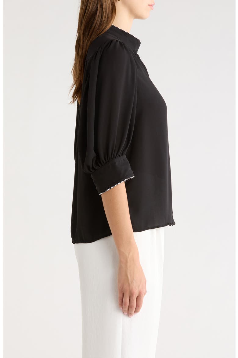 Pearce Puff Sleeve Top, Alternate, color, RICH BLACK