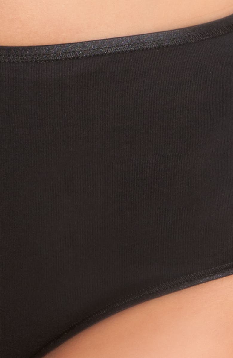 Hanro Seamless Cotton Full Briefs, Alternate, color, Black