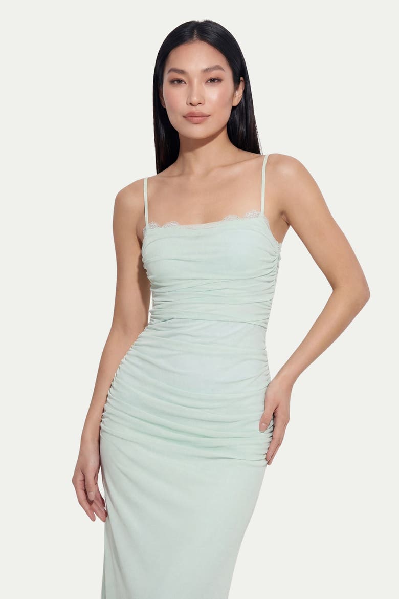 Premium Tulle Lace Trim Maxi Dress, Alternate, color, Mint