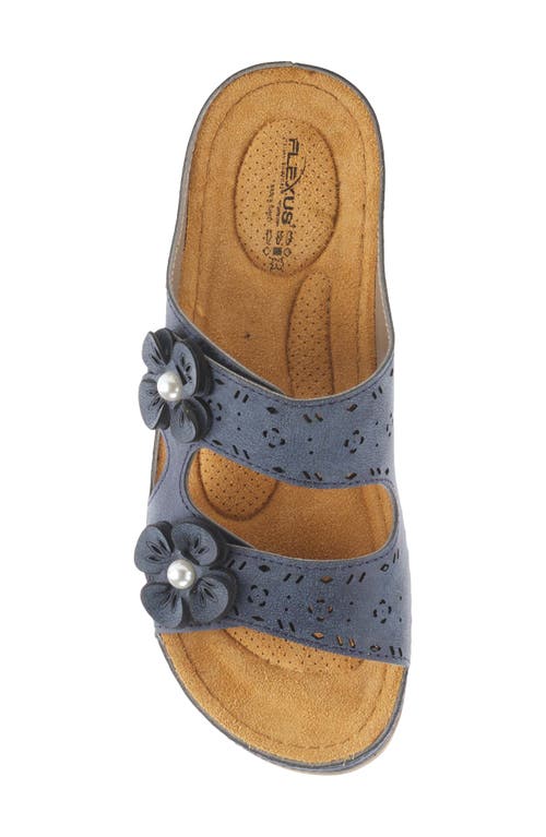 Flexus By Spring Step Pamola Wedge Slide Sandal In Navy