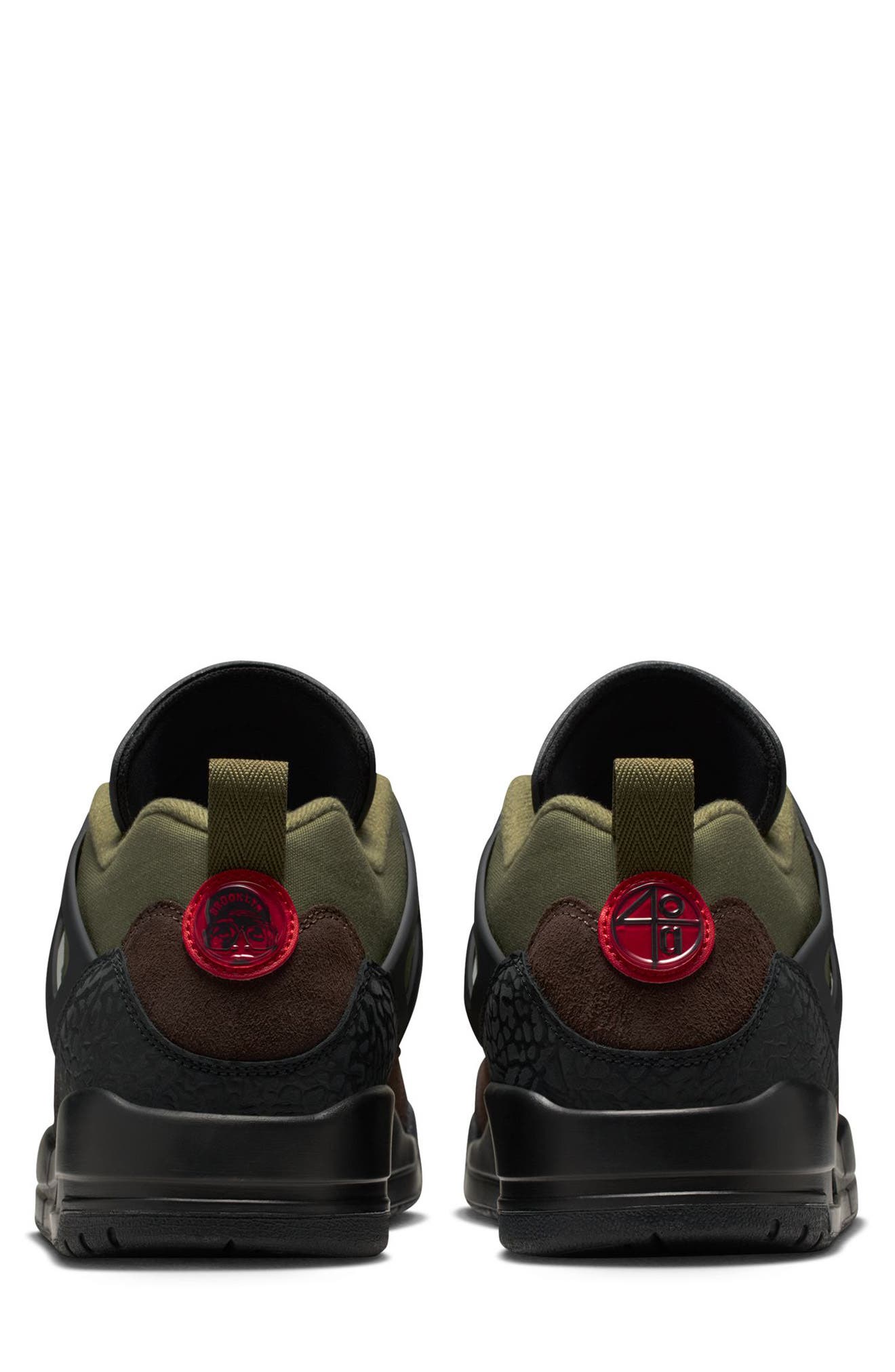 Jordan Spizike Low Sneaker, Alternate, color, Medium Olive/ University Red