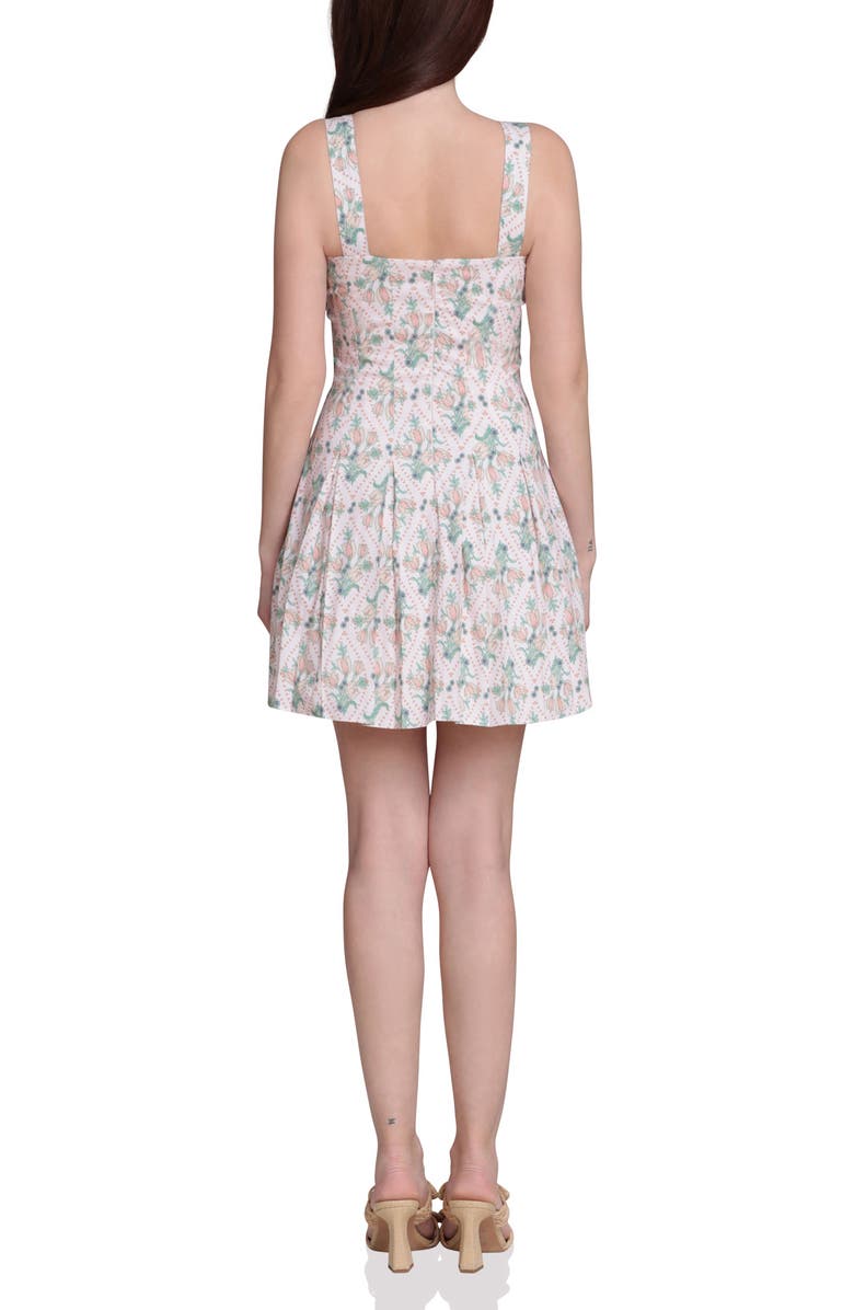 Avec Les Filles Paneled Stretch Cotton Mini Sundress, Alternate, color, Tulip Tapestry