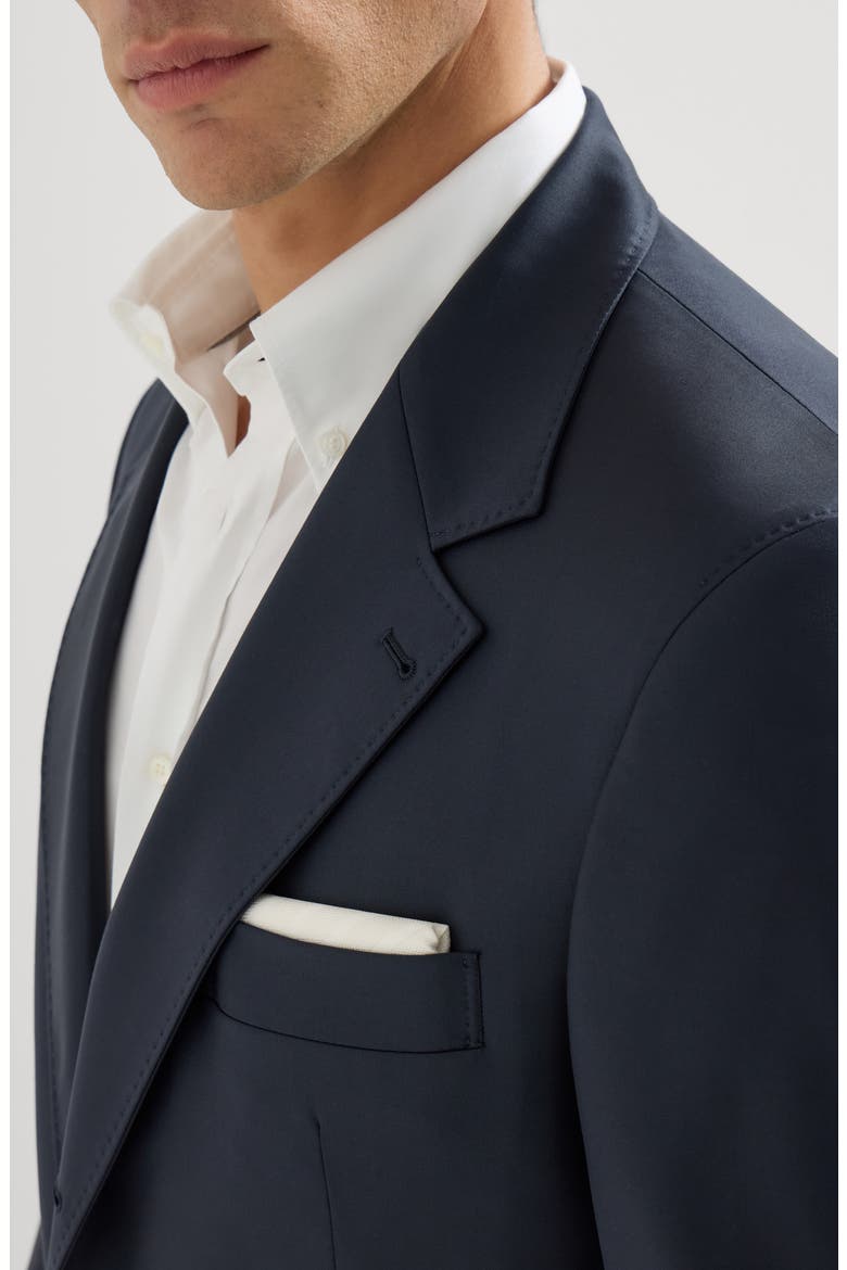 Super 150s virgin wool four season batavia twill blazer, Alternate, color, Navy Blue