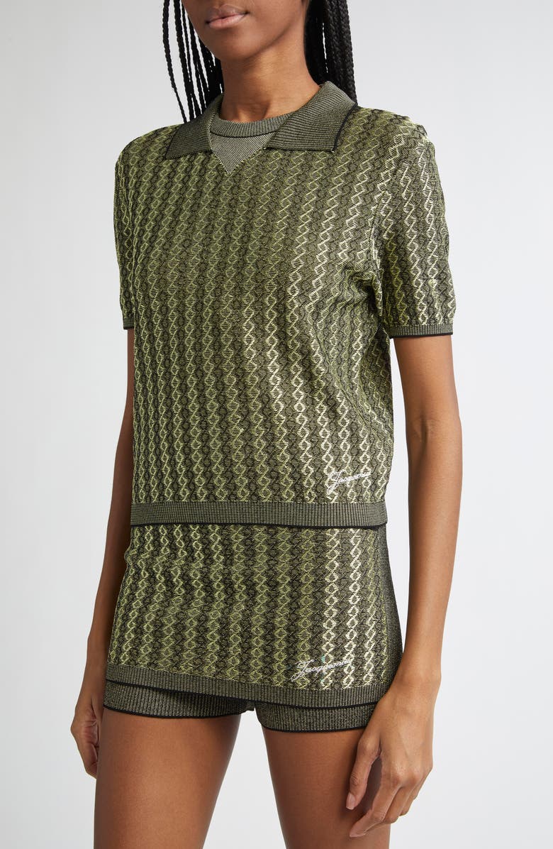 Jacquemus Le Polo Marino Polo, Main, color, Green/ Multi Black