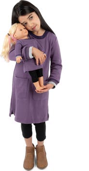 Leveret Girls Sweatshirt Dress with Matching Doll Dress