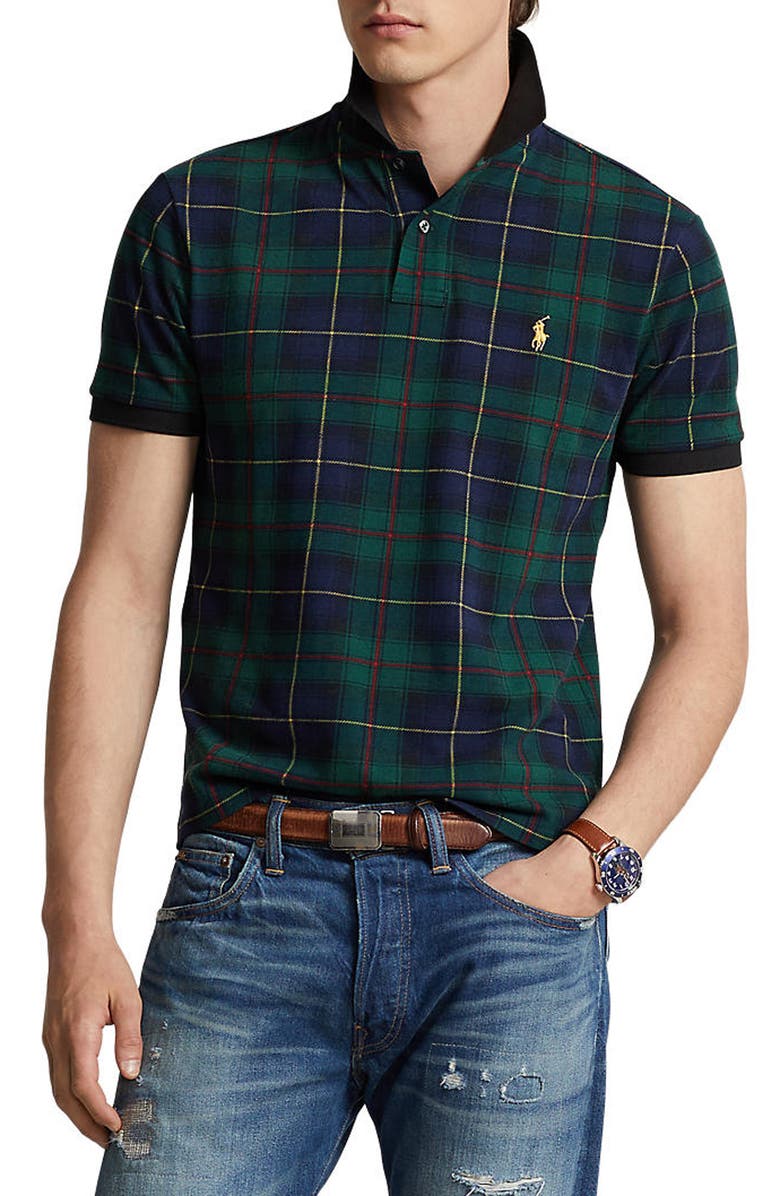 Polo Ralph Lauren Plaid Cotton Piqué Polo, Main, color, 
