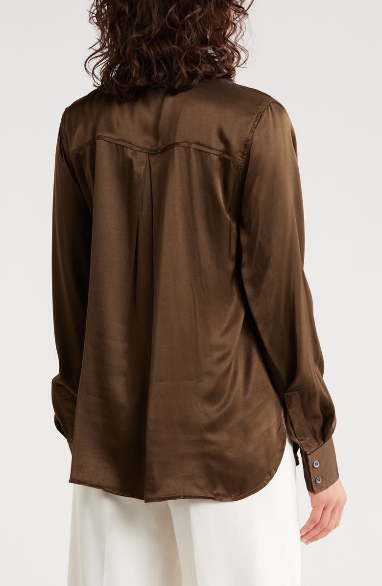 ELIE ELIE TAHARI Long Sleeve Satin Button-Up Shirt, Alternate, color, 