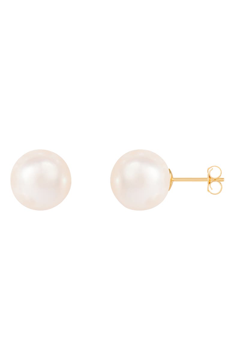 SPLENDID PEARLS 14K Gold 10-10.5mm Cultured Freshwater Pearl Stud Earrings, Main, color, White