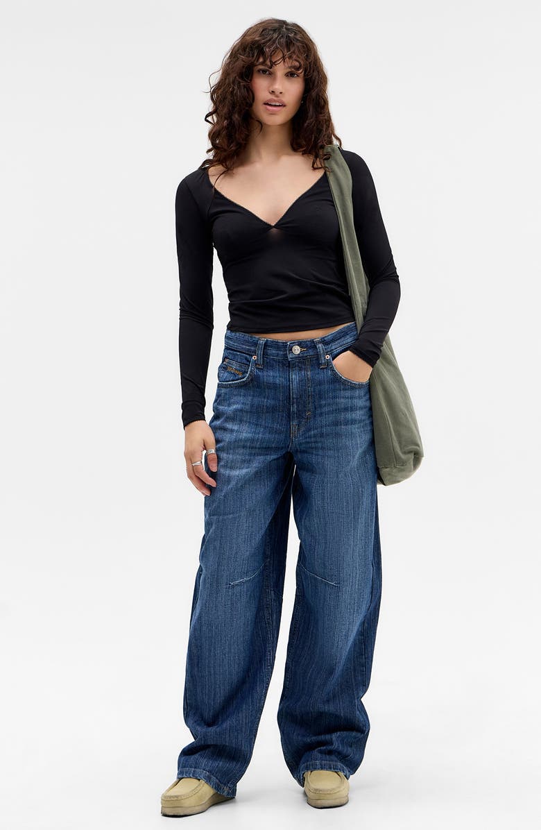 BDG Urban Outfitters Je T’Aime Long Sleeve Top, Alternate, color, Black