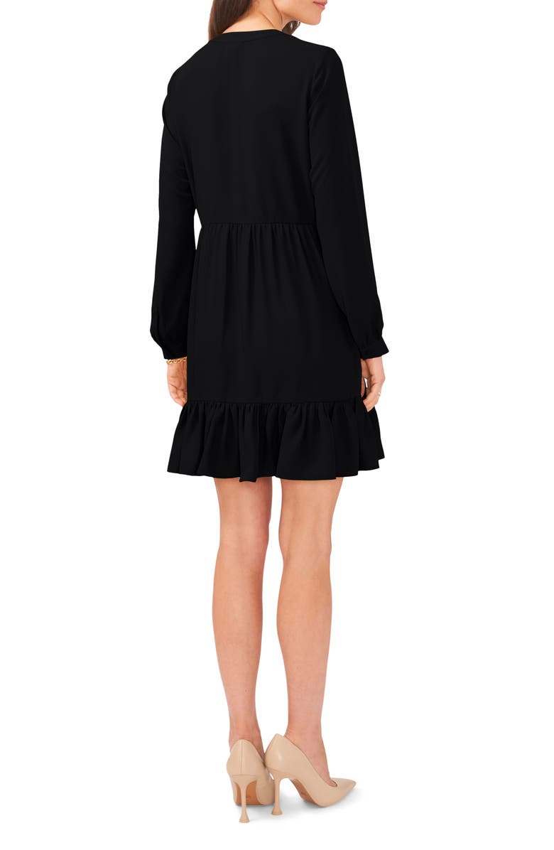 Vince Camuto Ruffle Hem Long Sleeve Dress, Alternate, color, 