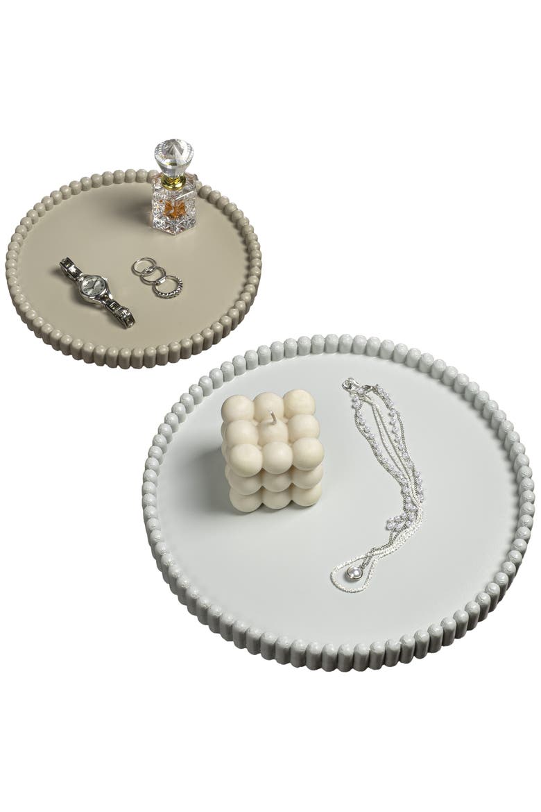 Opulence Modern Minimalist Concrete Fluted Edge Decorative Jewelry Trays, Main, color, Pale Blue/Stone