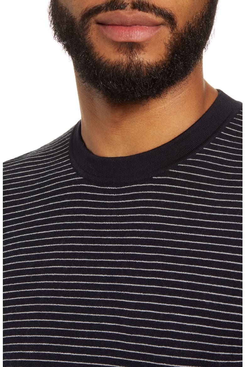 Ollis Stripe Crewneck Wool Sweater, Alternate, color, ECLIPSE/ WHITE