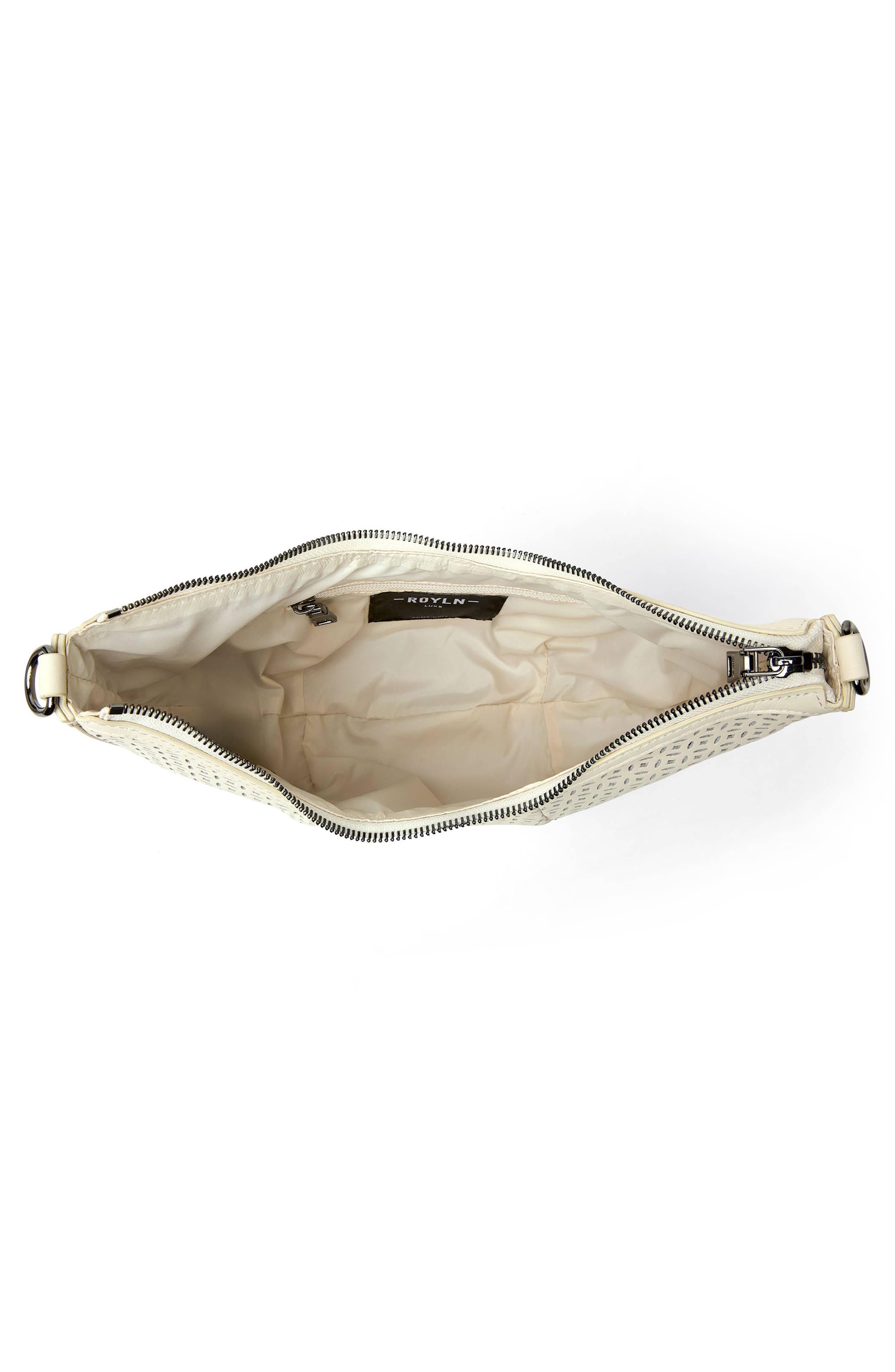 Posh Leather Shoulder Bag, Alternate, color, CREAM PERFORATED LEATHER