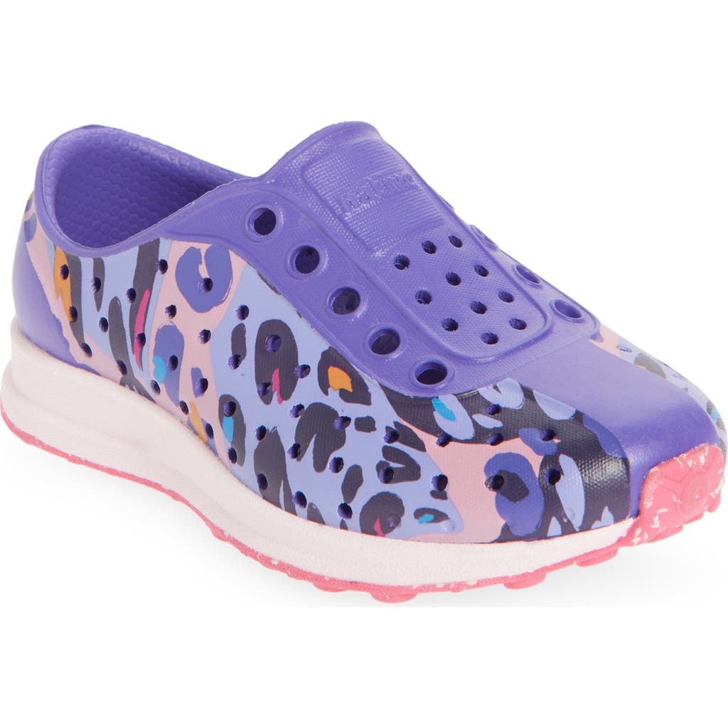 Native Shoes Robbie Floral Water Friendly Perforated Slip-on In Ultra Violet/pink/cheetah