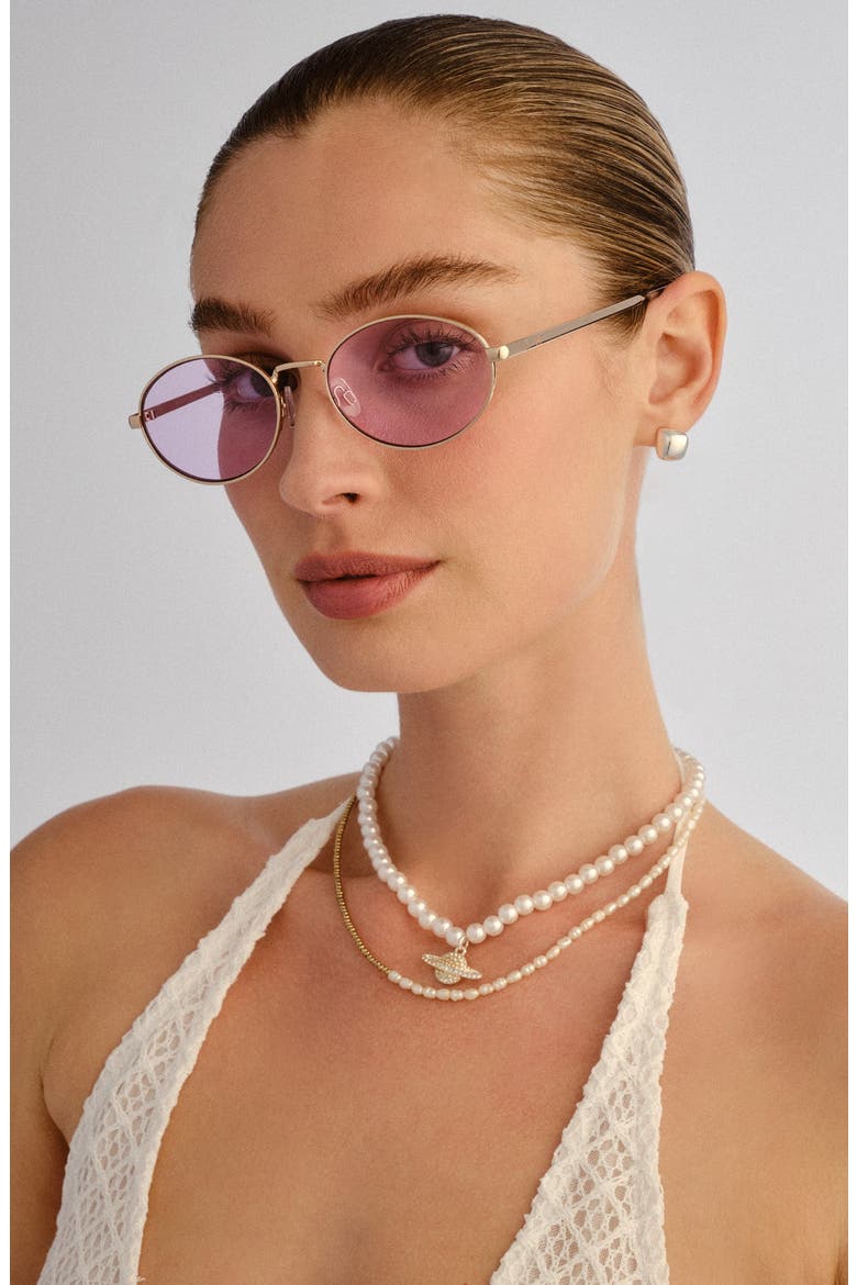 Ephermeris 56mm Oval Sunglasses, Alternate, color, GOLD / LILAC TINT