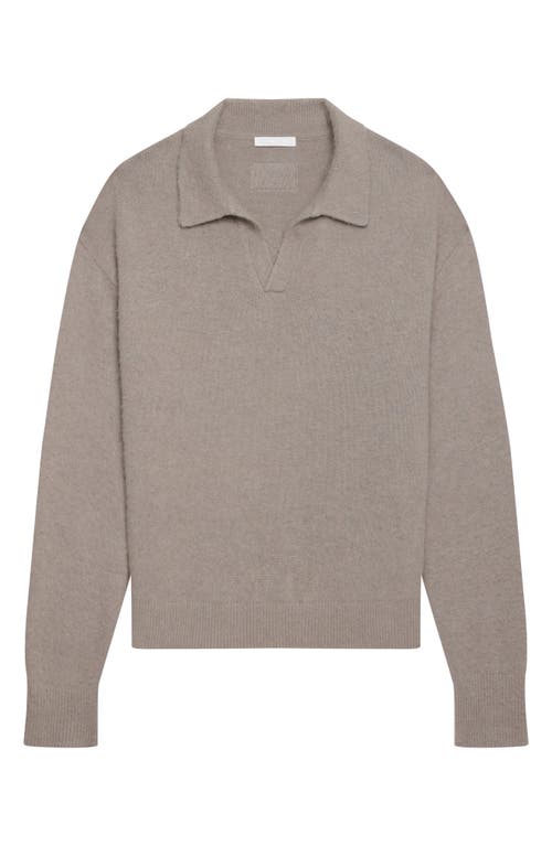 Helmut Lang Lithe 3 Brushed Wool & Cashmere Polo Sweater In Gray