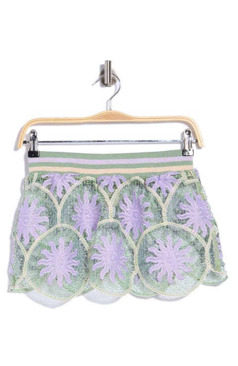Floral Lace Cover-Up Miniskirt
