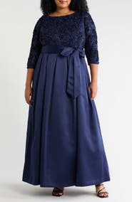 Jessica Howard Floral Embroidered Gown