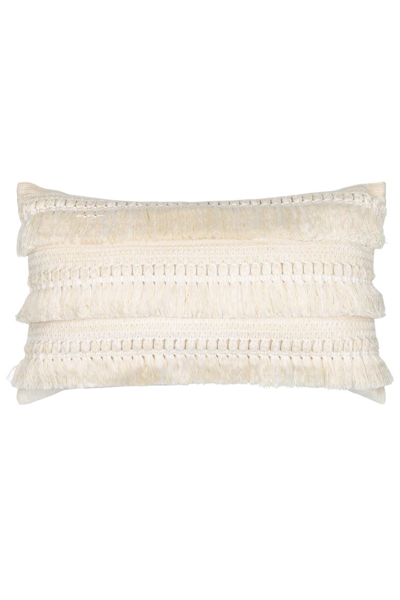 Cascade Indoor & Outdoor Woven Accent Pillow, Main, color, Crema