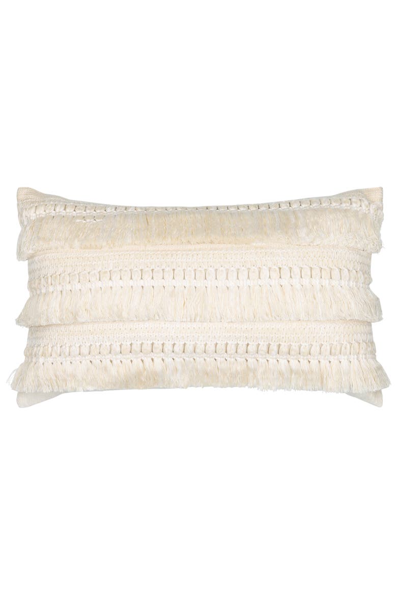 Elaine Smith Cascade Indoor & Outdoor Woven Accent Pillow, Main, color, Crema