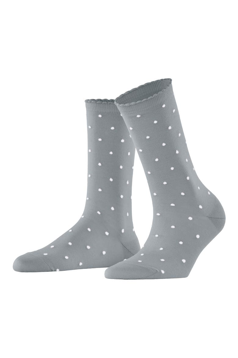 Spike Polka Dot Crew Socks, Alternate, color, SILVER