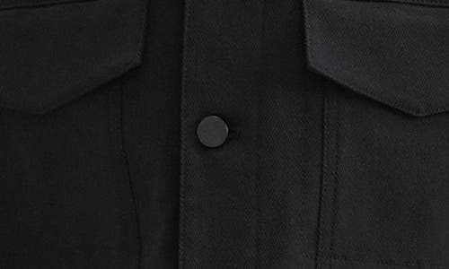 Theory River Cotton Blend Twill Trucker Jacket In Black
