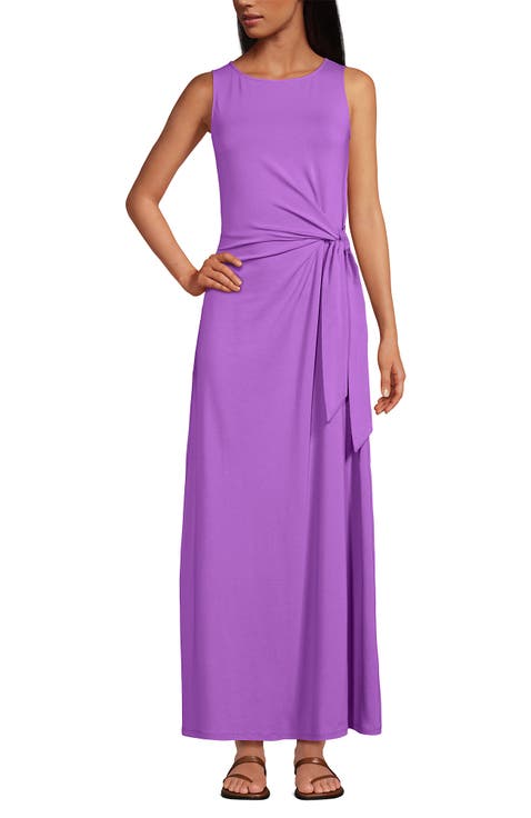 Cotton Modal Sleeveless Tie Waist Maxi Dress