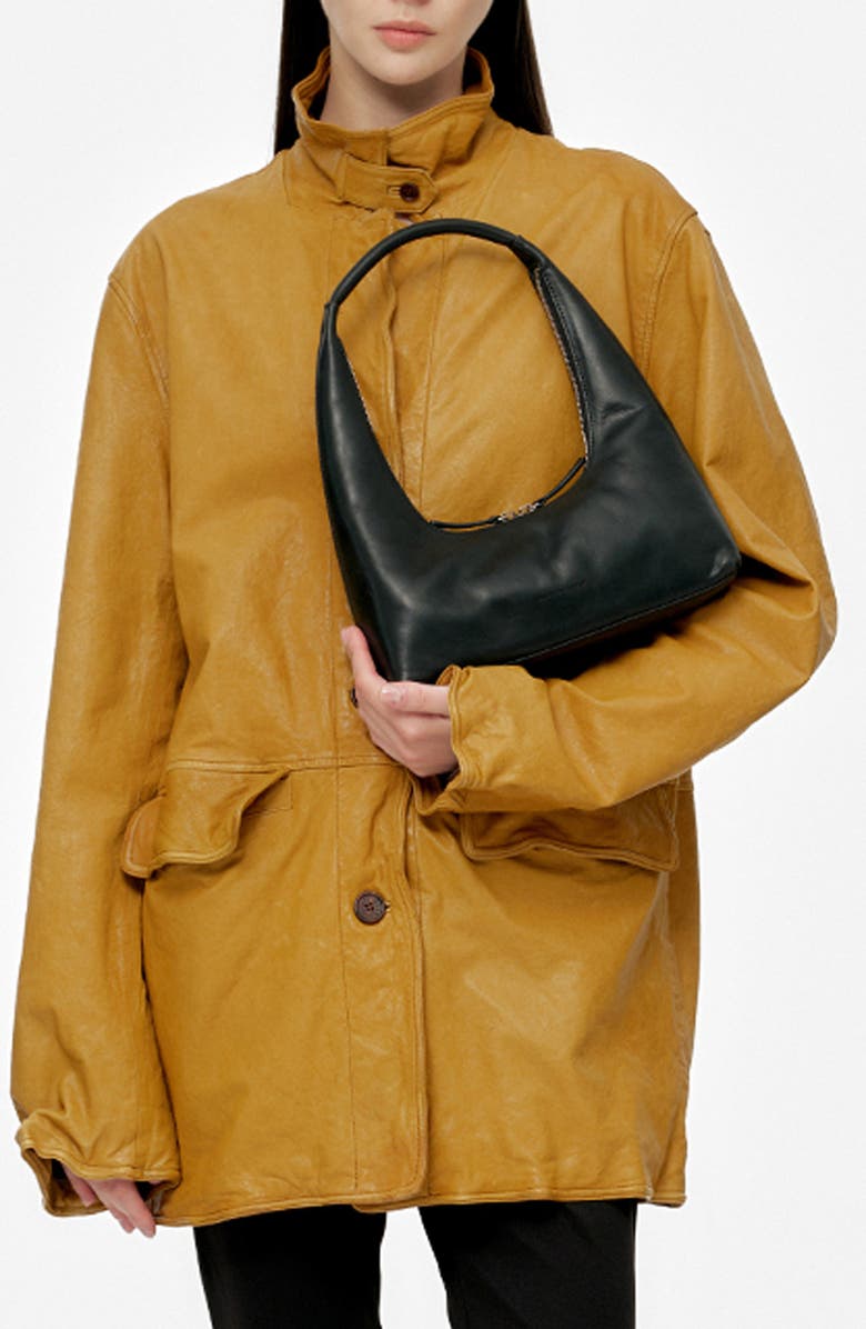 MARGESHERWOOD Leather Hobo Bag, Alternate, color, Black Pull-Up