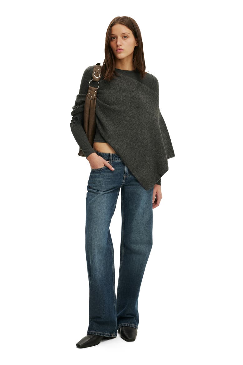 Women's Softest Luxe Poncho, Alternate, color, Charcoal Marle