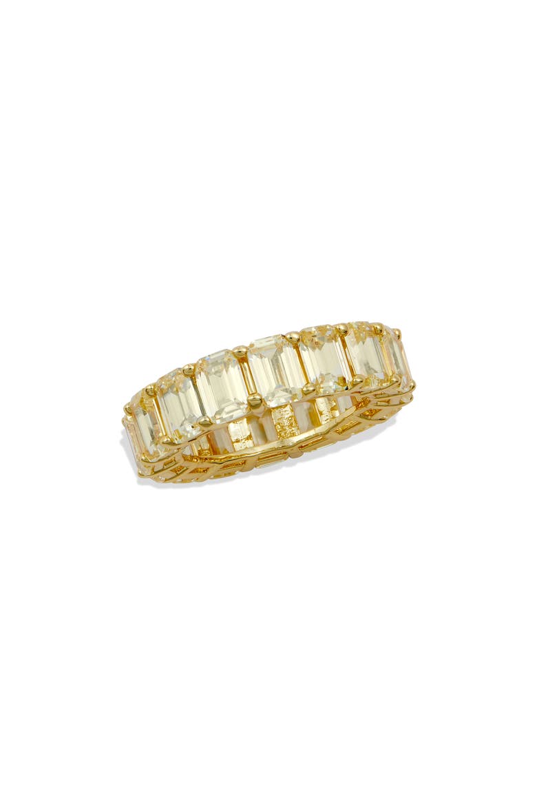 Canary CZ Emerald Cut Eternity Ring, Main, color, YELLOW