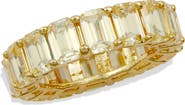 SAVVY CIE JEWELS Canary CZ Emerald Cut Eternity Ring