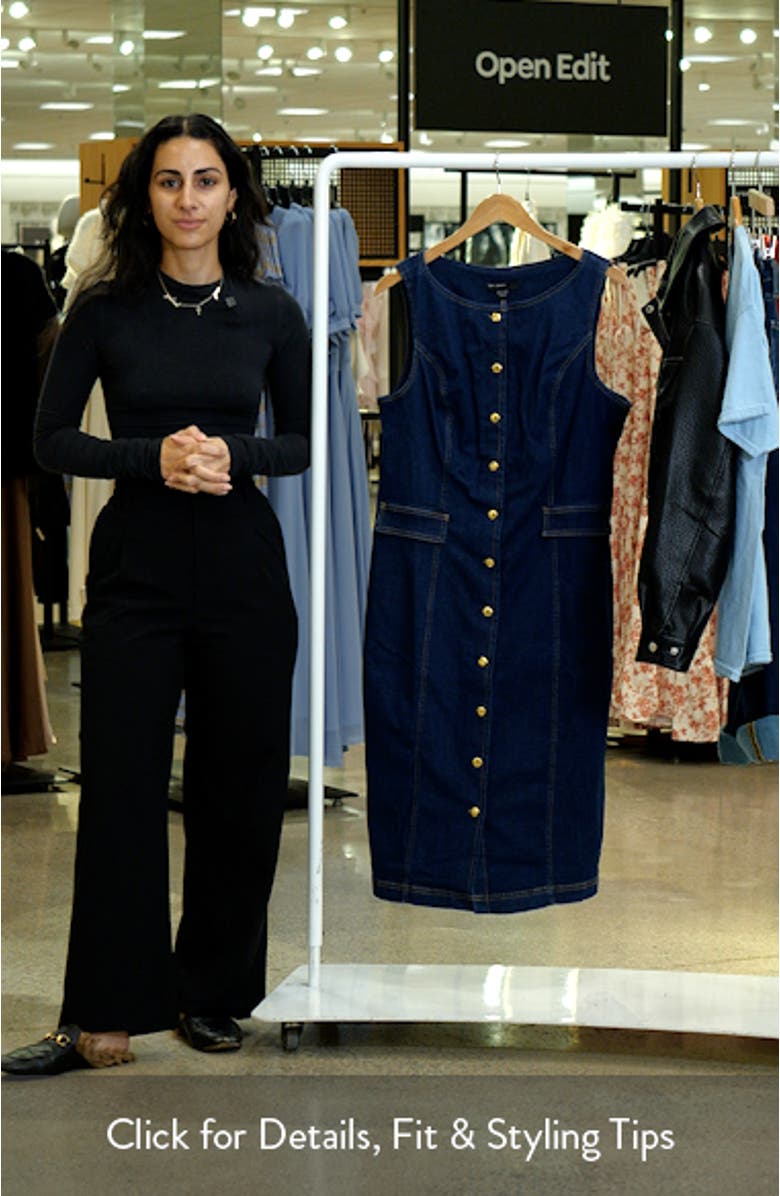 Sleeveless Denim Sheath Dress, sales video thumbnail