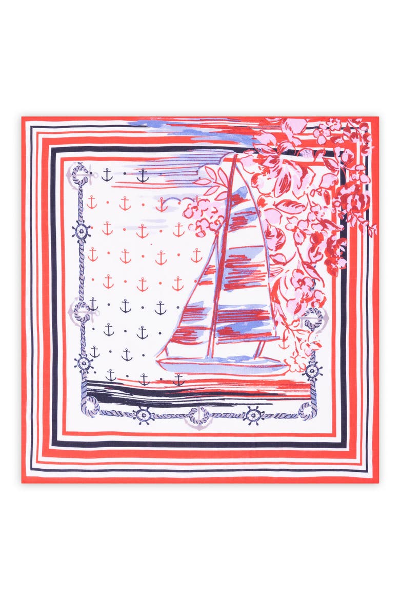 Sailboat Print Bandana, Alternate, color, RED MULTI