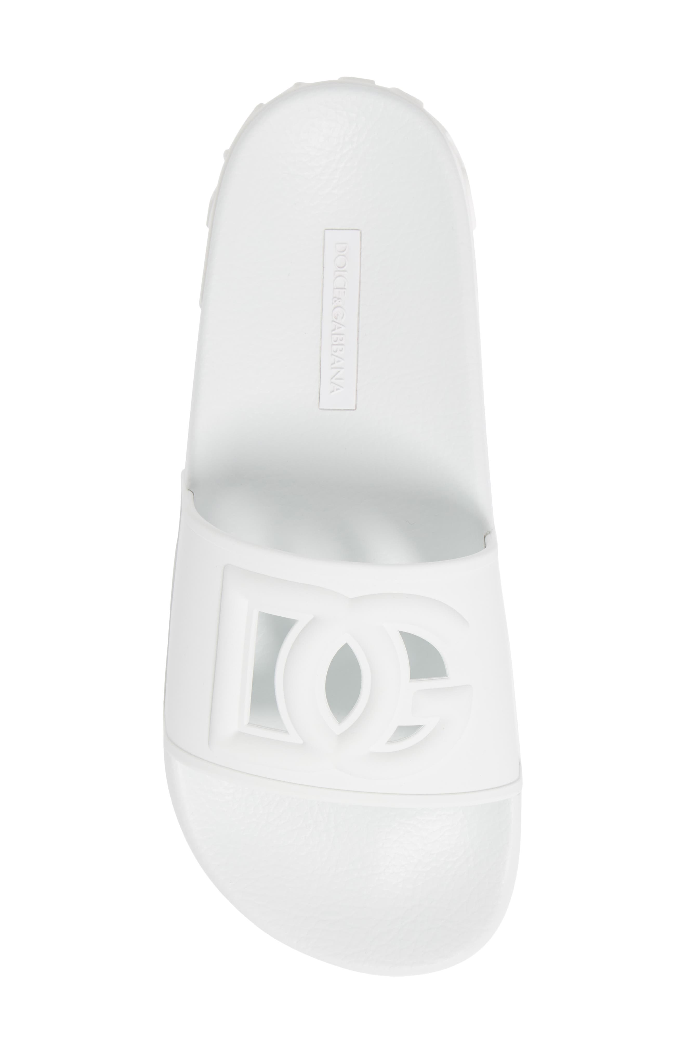 Interlock Slide Sandal, Alternate, color, WHITE