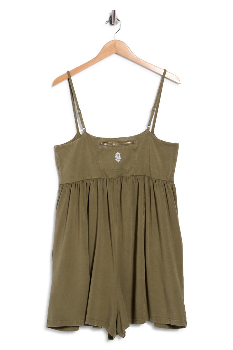 FP Movement Hot Shot Strappy Romper, Alternate, color, DK GREEN