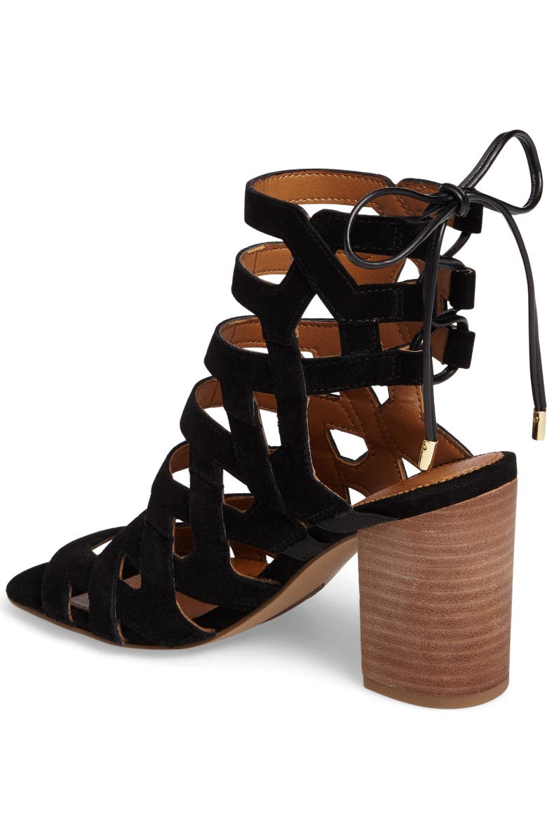 SARTO by Franco Sarto Connie Block Heel Cage Sandal, Alternate, color,