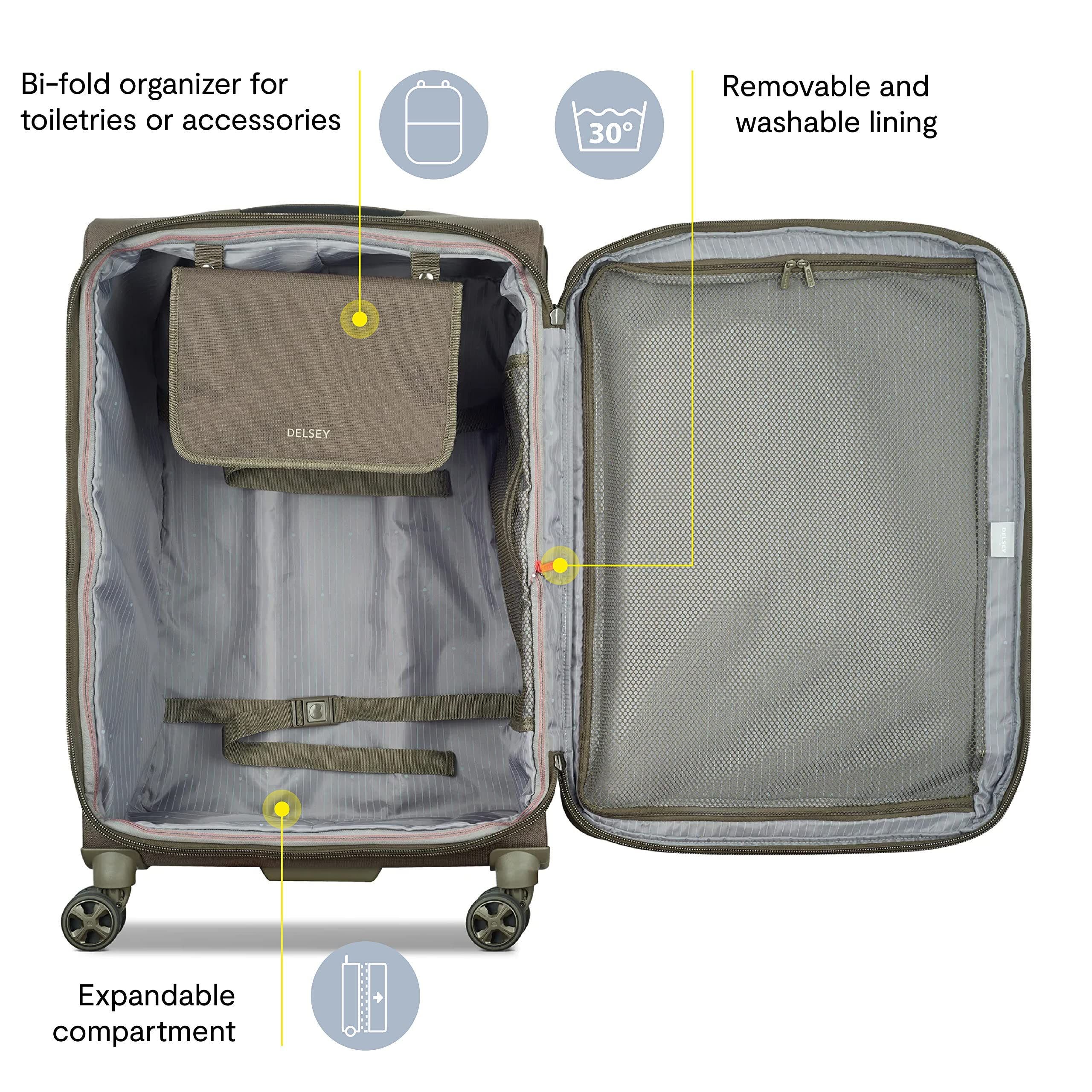 81028242 Helium DLX Checked-Medium 25 Inch Softside Expandable Luggage with Spinner Wheels, Alternate, color, Navy Blue