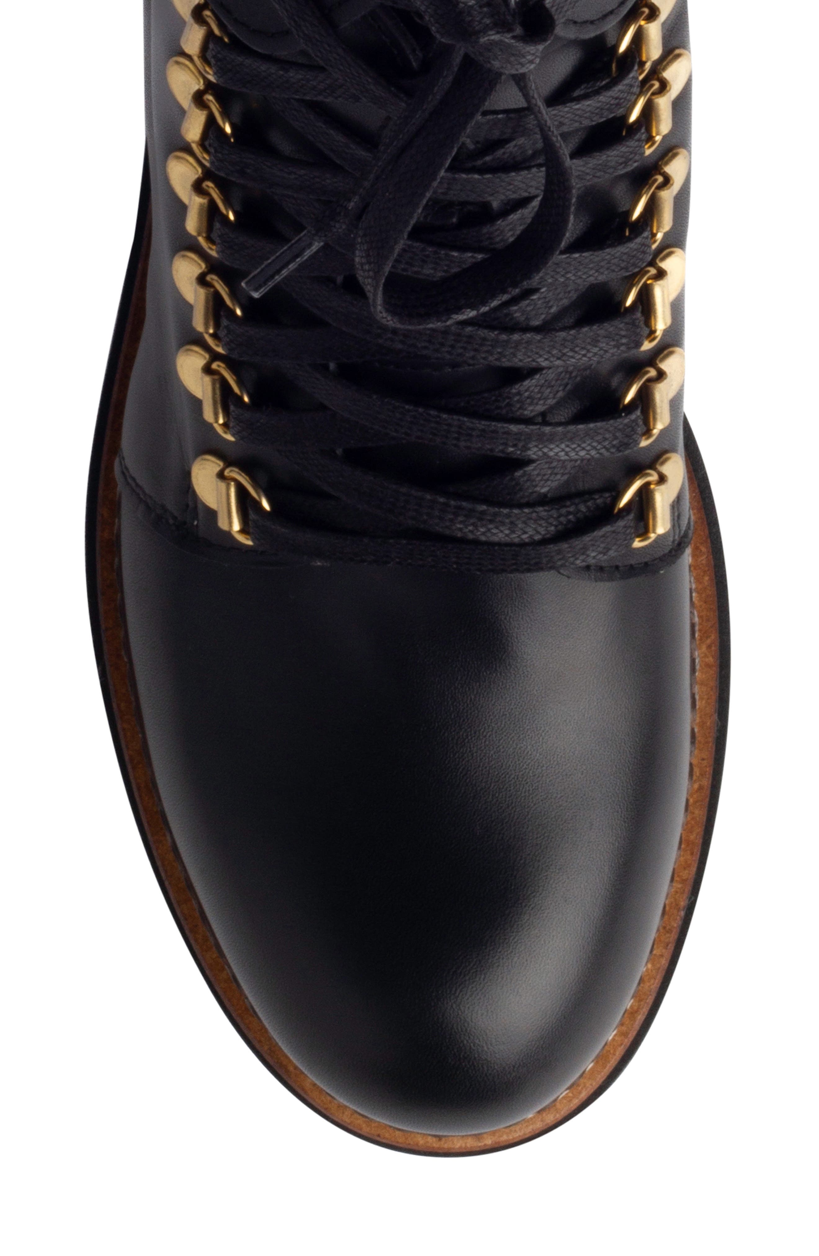 BEAUTIISOLES Ronnie Lace-Up Lug Sole Boot, Alternate, color, Black