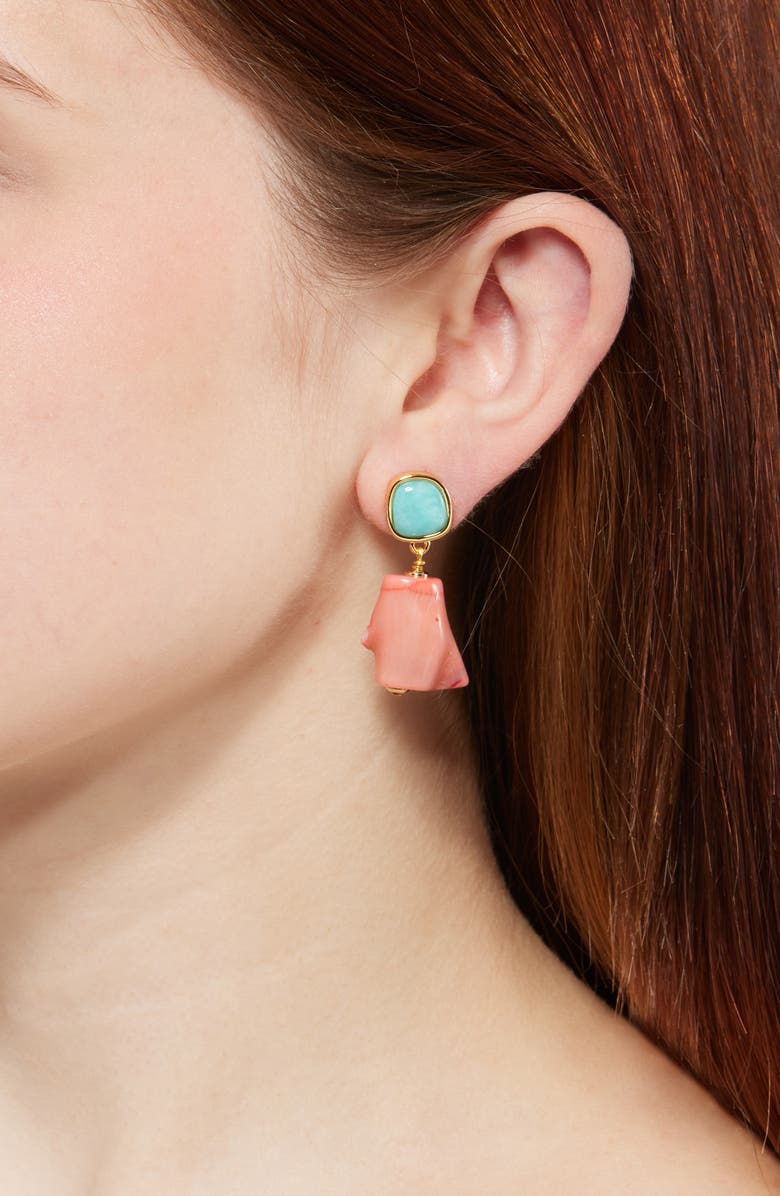 Lizzie Fortunato Grove Drop Earrings, Alternate, color, Orange Multi