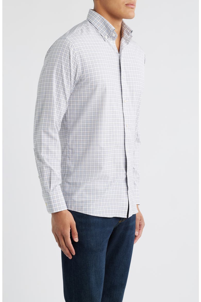 Shadow Check Performance Poplin Button-Down Shirt, Alternate, color, NEBULA BLUE
