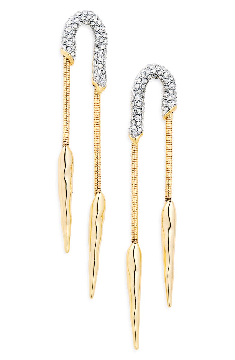 Alexis Bittar Solanales Crystal Chain Spear Drop Earrings, Main, color, 