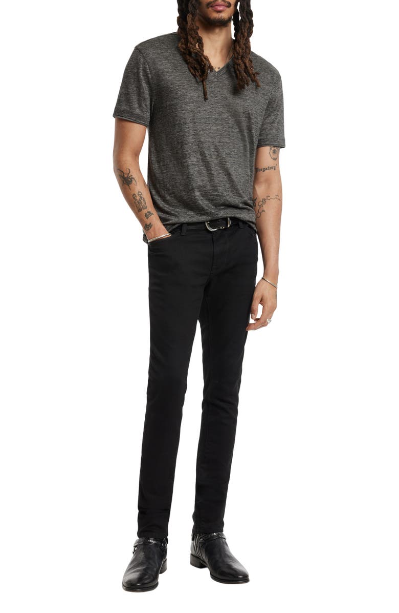 John Varvatos Wooster Regular Fit V-Neck Linen T-Shirt, Alternate, color,