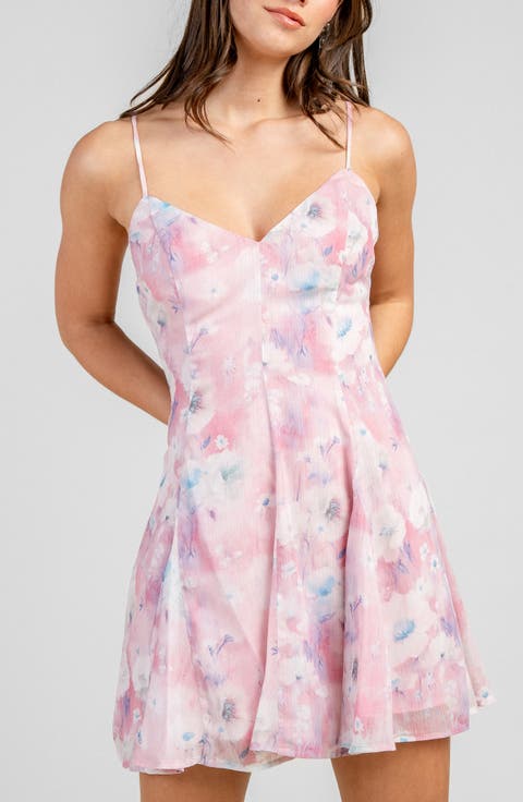 Floral Godet Fit and Flare Minidress