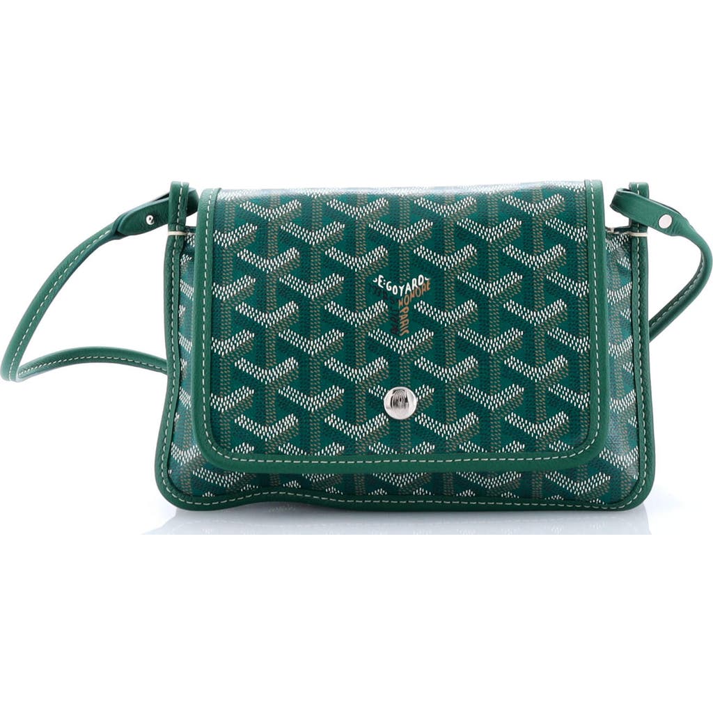 Pre-owned Goyard Goyard Plumet Clutch Wallet Coated Canvas In Green