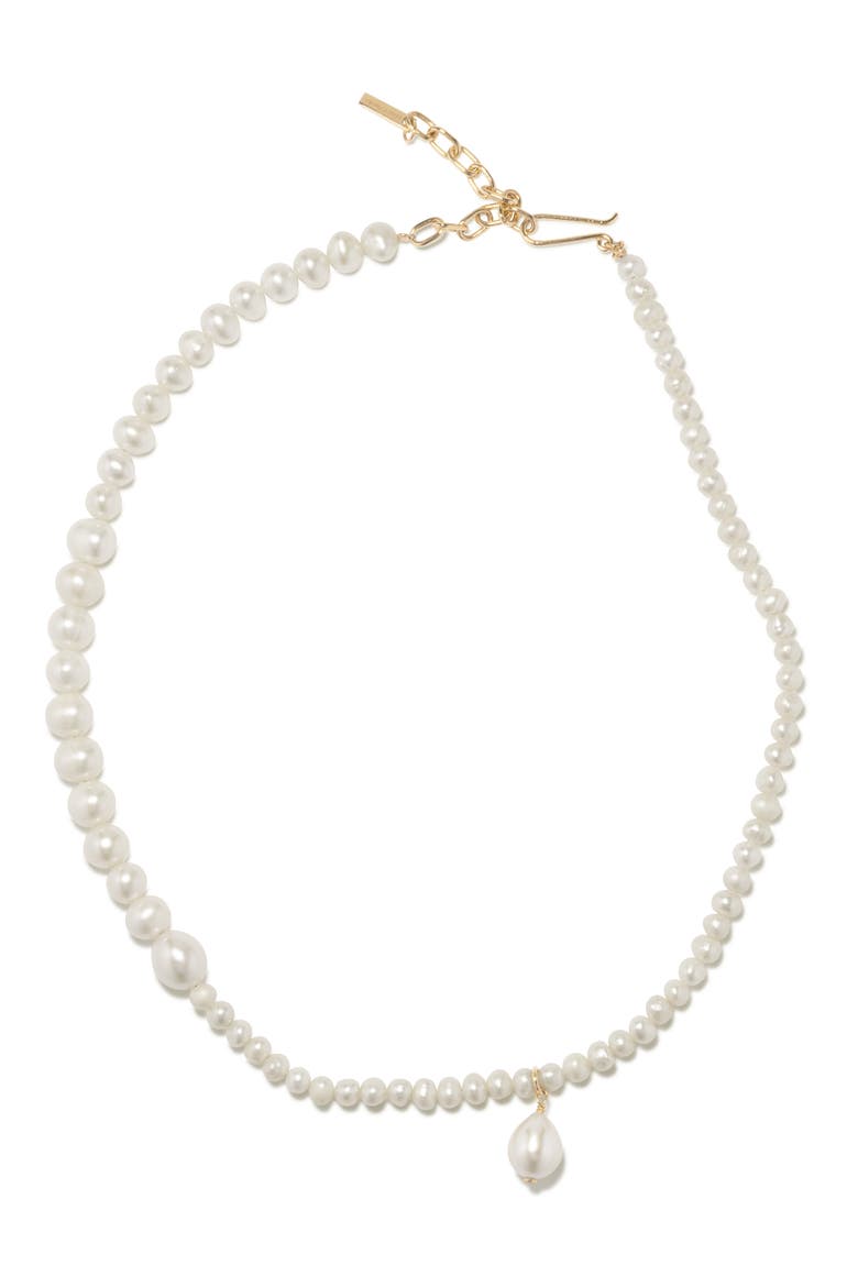 Freshwater Pearl Collar Necklace, Main, color, 18CT GOLD PLATED