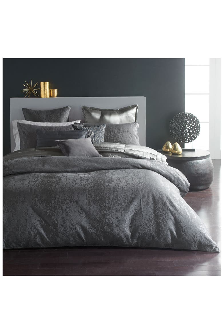 Donna Karan Moonscape Duvet Cover, Alternate, color, CHARCOAL