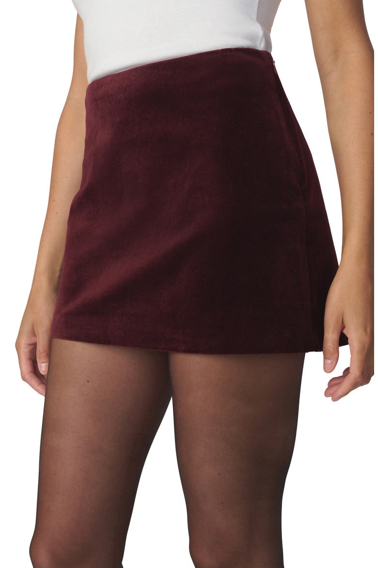 The Velveteen Miniskirt, Alternate, color, CABERNET